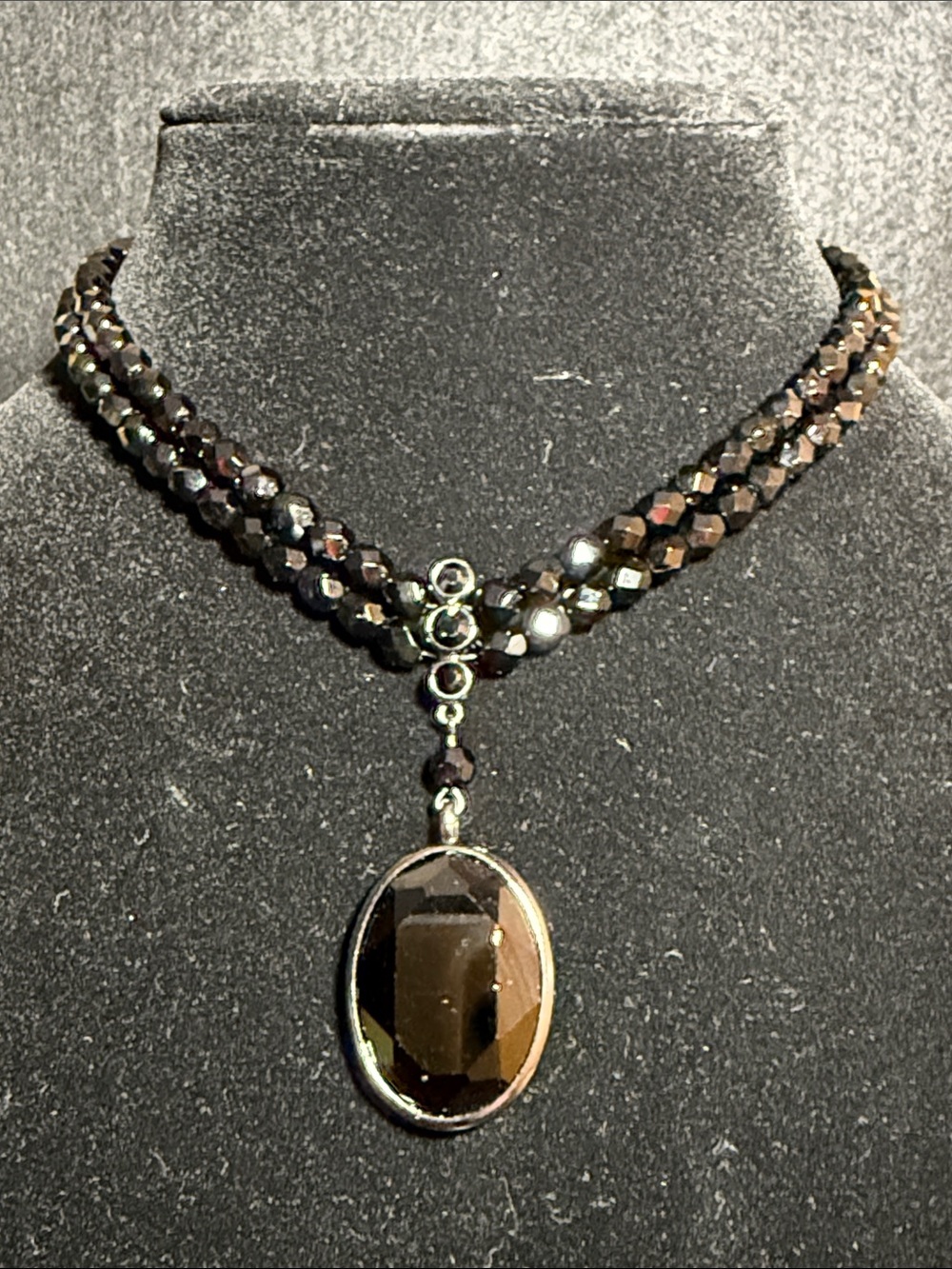 Candie's Black Faceted Crystal Double-Strand Pendant Necklace